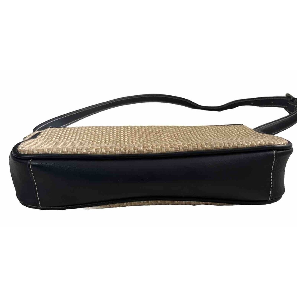 Amanda Smith Woven Weave Shoulder Bag Beach Purse Brown Pockets Leather - Picture 7 of 8